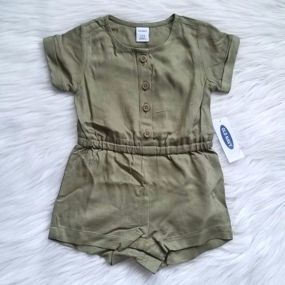 olive green romper baby